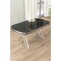 HANAH HOME Trpezarijski sto Zae Black Marble Chrome - slika 1