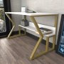 HANAH HOME Radni sto Wake Gold White - slika 3