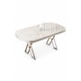 HANAH HOME Trpezarijski sto Zae White Marble Chrome - slika 2