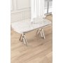 HANAH HOME Trpezarijski sto Zae White Marble Chrome - slika 1