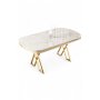 HANAH HOME Trpezarijski sto Zae White Marble Gold - slika 2