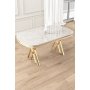HANAH HOME Trpezarijski sto Zae White Marble Gold - slika 1