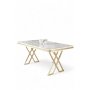 HANAH HOME Trpezarijski sto Vals White Marble Gold - slika 1