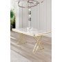 HANAH HOME Trpezarijski sto Vals White Marble Gold - slika 2