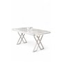 HANAH HOME Trpezarijski sto Vals White Marble Chrome - slika 1