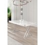 HANAH HOME Trpezarijski sto Vals White Marble Chrome - slika 2