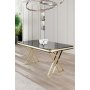 HANAH HOME Trpezarijski sto Vals Black Marble Gold - slika 2