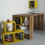 HANAH HOME Radni sto Box Walnut Yellow - slika 2