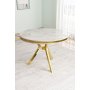 HANAH HOME Trpezarijski sto Mos White Marble Gold - slika 1