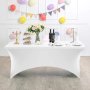 ModernHome Univerzalna navlaka za sto 180 cm bela - slika 2