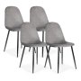 ModernHome Trpezarijske stolice 4kom Velvet siva - slika 1