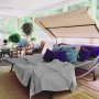 ModernHome Baštenska ležaljka dvosed sa podesivom tendom - slika 2