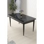HANAH HOME Trpezarijski sto Nil Black Marble Black - slika 1