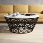 HANAH HOME Sto za kafu Stil Metal Ferforje White - slika 2