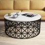 HANAH HOME Sto za kafu Selin Metal Ferforje White - slika 1