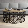 HANAH HOME Sto za kafu Selin Metal Ferforje Hrast - slika 2