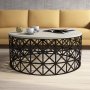 HANAH HOME Sto za kafu Selin Metal Ferforje Cream - slika 2