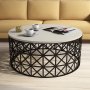 HANAH HOME Sto za kafu Selin Metal Ferforje Cream - slika 1