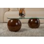 HANAH HOME Sto za kafu Sphere Walnut Transparent - slika 5