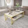 HANAH HOME Sto za kafu Flora Gold White - slika 1