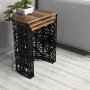 HANAH HOME Set 3 stočića Stil Metal Ferforje Walnut - slika 2