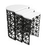 HANAH HOME Set 3 stočića Stil Metal Ferforje White - slika 4