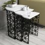 HANAH HOME Set 3 stočića Stil Metal Ferforje White - slika 1