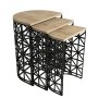 HANAH HOME Set 3 stočića Stil Metal Ferforje Oak - slika 4
