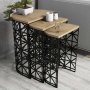 HANAH HOME Set 3 stočića Stil Metal Ferforje Oak - slika 1