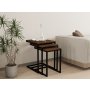 HANAH HOME Set 3 stočića Ege Walnut - slika 1
