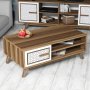 HANAH HOME Sto za kafu Ayla Walnut White - slika 3