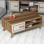 HANAH HOME Sto za kafu Ayla Walnut Cream - slika 3