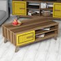 HANAH HOME Sto za kafu Ayla Walnut Yellow - slika 3