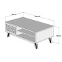 HANAH HOME Sto za kafu Ayla Walnut Yellow - slika 4