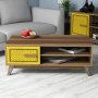 HANAH HOME Sto za kafu Ayla Walnut Yellow - slika 1