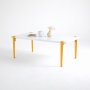 HANAH HOME Sto za kafu Fonissa White Yellow - slika 2