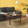HANAH HOME Sto za kafu Neda Anthracite Burgundy - slika 1