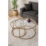 HANAH HOME Sto za kafu Belarus 80 Gold Transparent - slika 1