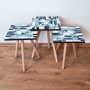 HANAH HOME Set 3 stočića 3Shp82 Navy Blue - slika 1