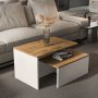 HANAH HOME Set 2 stočića Twins Oak White - slika 1