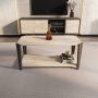 HANAH HOME Sto za kafu Monao Walnut Travertine - slika 1