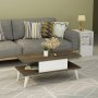HANAH HOME Sto za kafu Beta Walnut White - slika 1