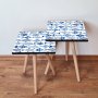 HANAH HOME Set 2 stočića 2Shp277 Navy Blue - slika 1