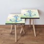 HANAH HOME Set 2 stočića 2Shp313 Navy Blue - slika 1