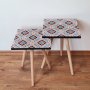 HANAH HOME Set 2 stočića 2Shp36 Navy Blue - slika 1