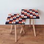 HANAH HOME Set 2 stočića 2Shp394 Navy Blue - slika 1