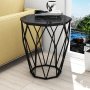 HANAH HOME Pomoćni stočić Sofya Black Marble - slika 1