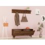 HANAH HOME Hall Stand zidni čiviluk Rupa Walnut - slika 2