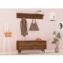 HANAH HOME Hall Stand zidni čiviluk Rupa Walnut - slika 1