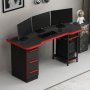 HANAH HOME Gaming Desk Phoenix 7 Black Red - slika 4